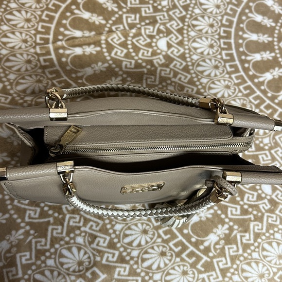 Bebe Pebble Texture Natalie Shopper Taupe with Tassels - Picture 3 of 12